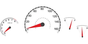 Car Dashboard Gauges Vector PNG Image