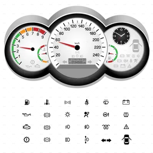 Car Dashboard Speedometer Cluster PNG Image