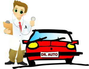 Car Doctor Cartoon PNG Image