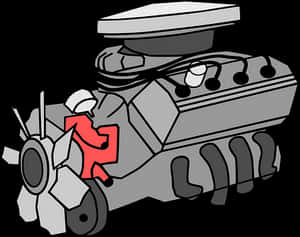 Car Engine Illustration PNG image with transparent background