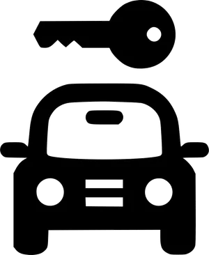 Car Key Silhouette Icon PNG Image