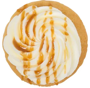 Caramel Drizzled Cream Tart PNG Image