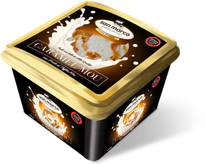 Caramel Mou Ice Cream Packaging PNG Image