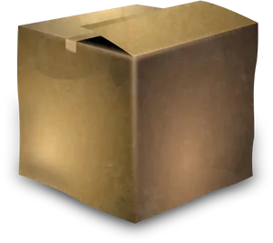 Cardboard Box Closed Top View PNG Image