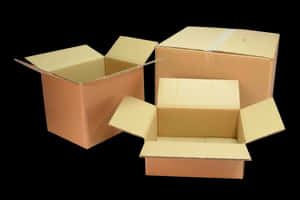 Cardboard Boxes Open Black Background PNG with transparent background