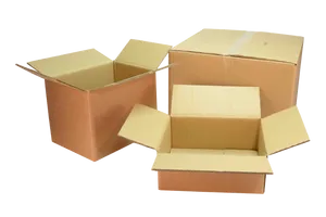 Cardboard Boxes Open Black Background PNG Image