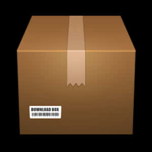 Cardboard Download Box Illustration PNG with transparent background
