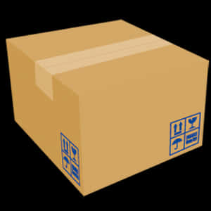 Cardboard Shipping Box Graphic PNG with transparent background