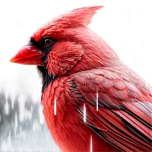 Cardinal Bird In Rain Png 20 PNG Image