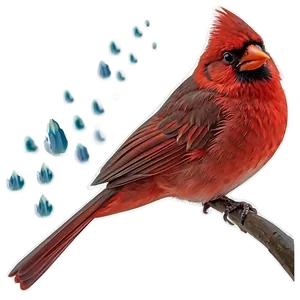 Cardinal Bird In Rain Png Ern PNG Image