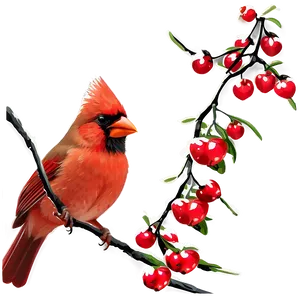 Cardinals And Berries Png Oew66 PNG Image