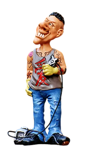 Caricature Figure With Tattoos PNG Image