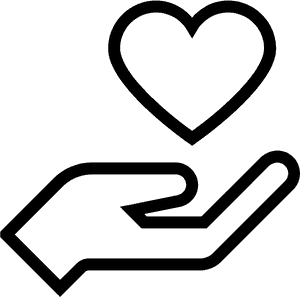 Caring Hand Holding Heart Icon PNG image with transparent background