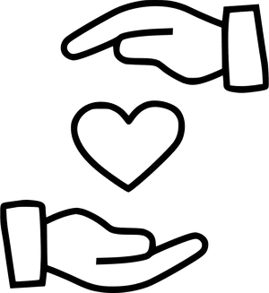 Caring Hands Heart Icon PNG Image