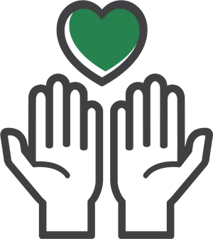 Caring Hands Heart Icon PNG Image