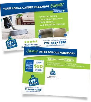 Carpet Cleaning Service Postcard Design PNG Image