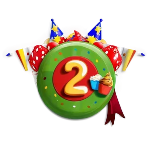 Cartoon 2nd Birthday Banner Png Xhy2 PNG Image