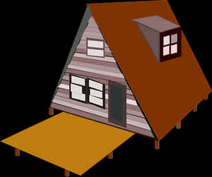 Cartoon A Frame House PNG image with transparent background