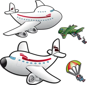 Cartoon Aircraft Collection PNG Image