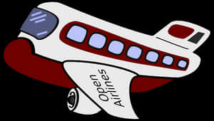 Cartoon Airplane Graphic PNG with transparent background