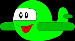 Cartoon Airplane Smiling Face PNG with transparent background