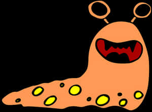 Cartoon Alien Slug Creature PNG image with transparent background