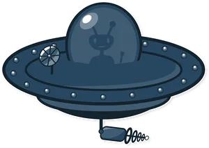 Cartoon Alien Spaceship Vector PNG Image