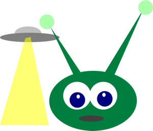 Cartoon Alienand U F O PNG Image