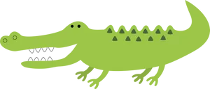 Cartoon Alligator Green Graphic PNG Image