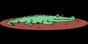 Cartoon Alligator Resting PNG image with transparent background