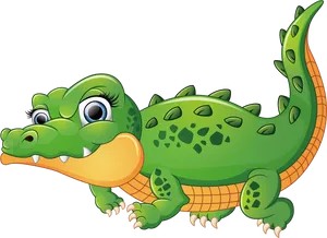 Cartoon Alligator Smiling PNG Image