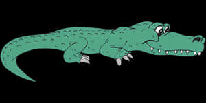 Cartoon Alligator Smiling PNG image with transparent background