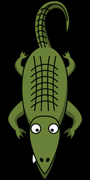 Cartoon Alligator Top View Illustration PNG image with transparent background