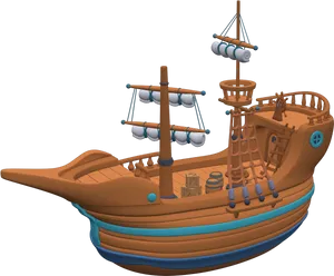 Cartoon Ancient Sailboat Model.png PNG Image