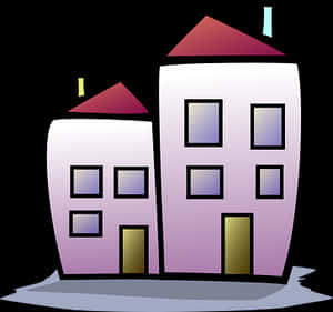 Cartoon Apartment Building Illustration PNG with transparent background