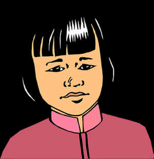 Cartoon Asian Child Portrait PNG image with transparent background