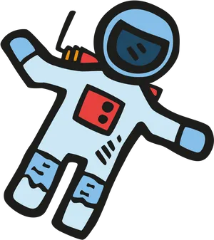 Cartoon Astronaut Floatingin Space PNG Image