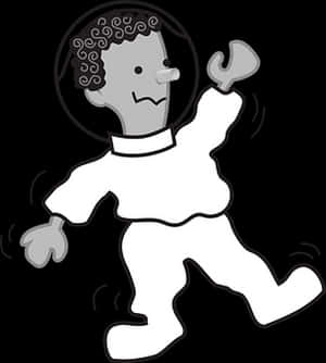 Cartoon Astronaut Floatingin Space PNG image with transparent background