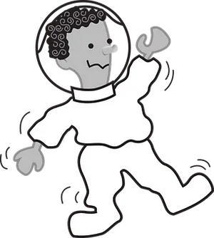 Cartoon Astronaut Floatingin Space PNG Image