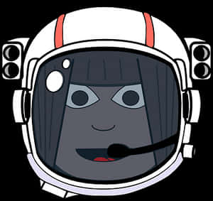 Cartoon Astronaut Helmet Portrait PNG image with transparent background