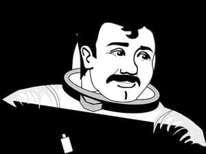 Cartoon Astronaut Portrait PNG image with transparent background