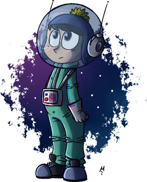 Cartoon_ Astronaut_ Space_ Adventure PNG Image