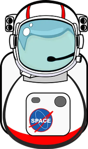 Cartoon Astronaut Space Mission Logo PNG Image