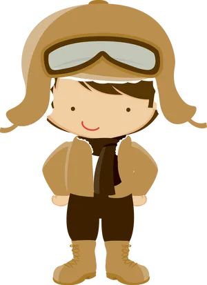 Cartoon Aviator Child Illustration PNG Image