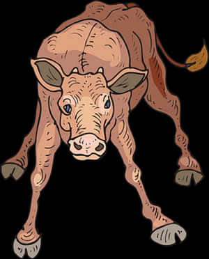 Cartoon Baby Calf Illustration PNG image with transparent background