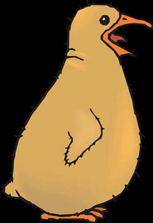Cartoon Baby Chick Vocalizing PNG with transparent background