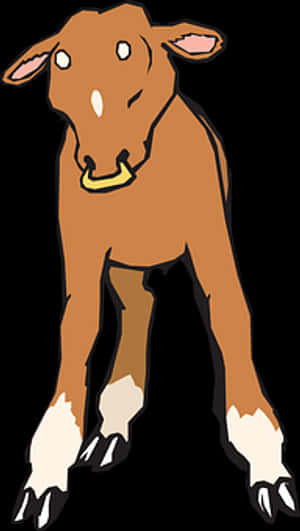 Cartoon Baby Goat Illustration PNG image with transparent background