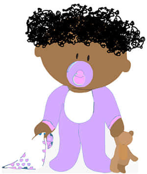 Cartoon Baby With Pacifierand Teddy Bear PNG image with transparent background