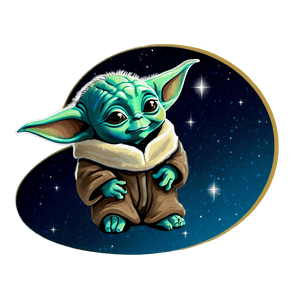 Cartoon Baby Yoda In Space PNG 06252024 PNG