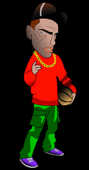 Cartoon Basketball Player Attitude PNG image with transparent background